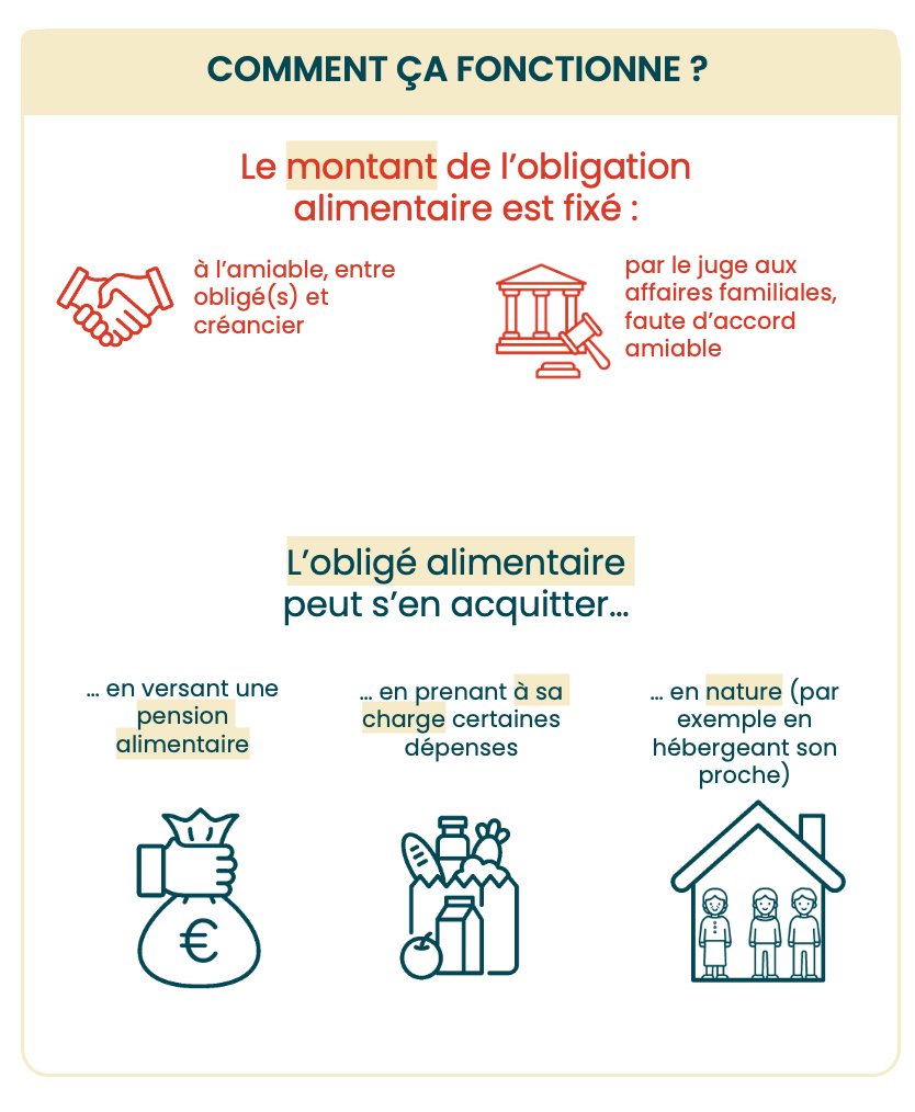 Infographie n°3 sur l'obligation alimentaire (voir description ci-dessous)